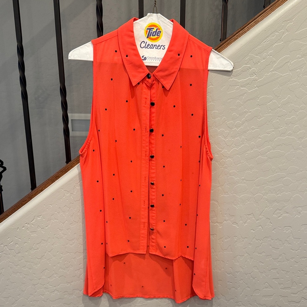 Double Zero Coral Sleeveless Blouse